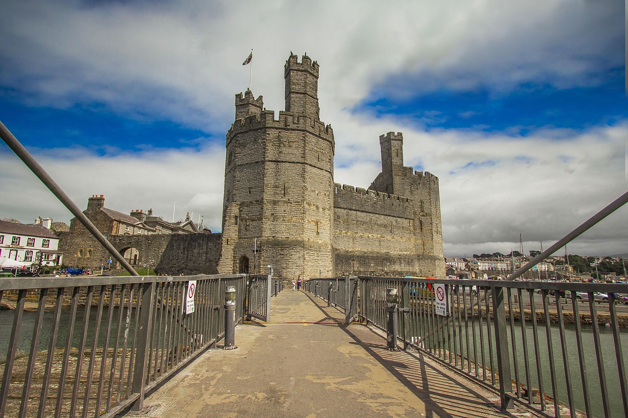 Welsh castle and green landscape