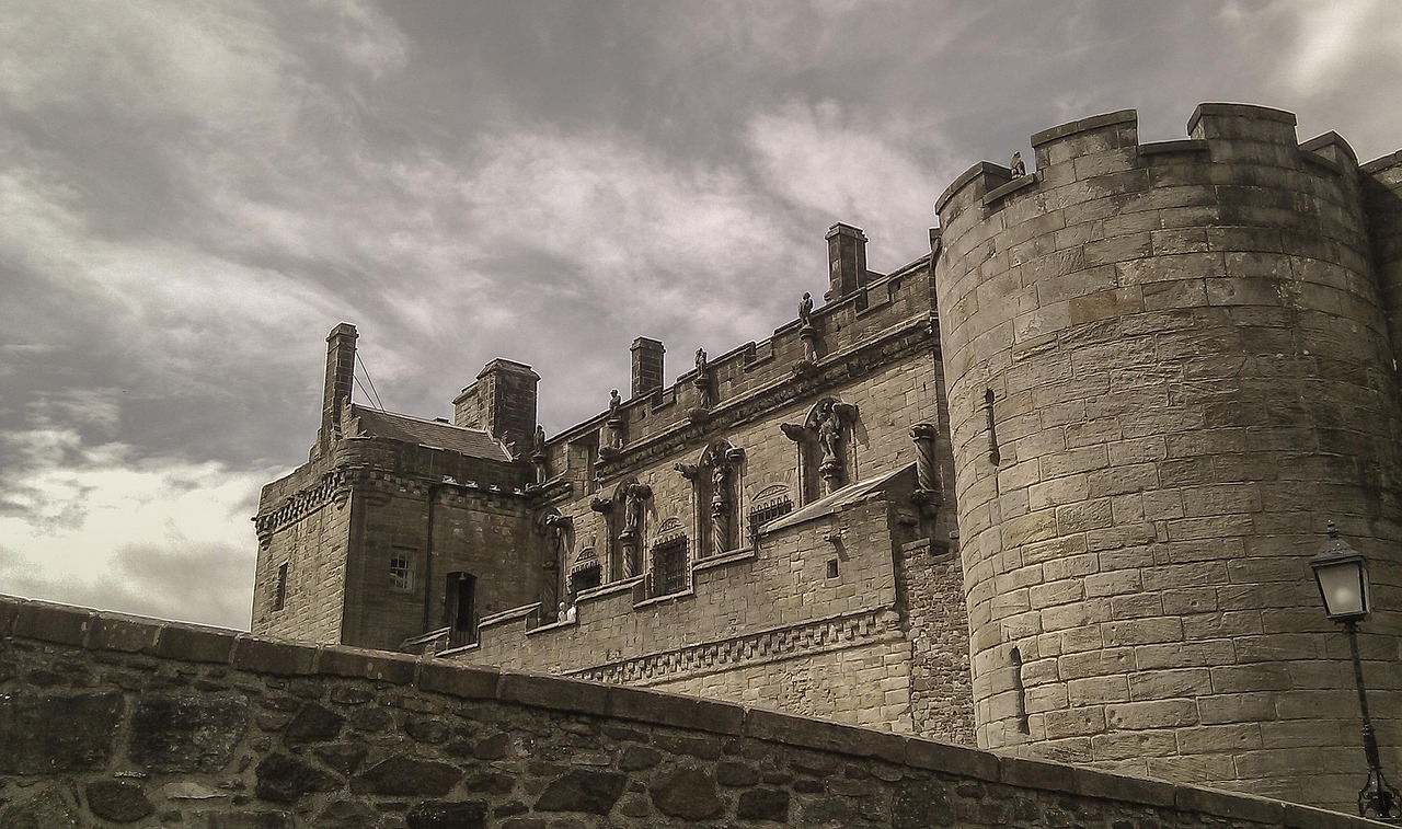 Scottish whisky distillery and castle